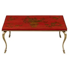 A Red Lacquer Low Table in the Manner of Maison Bagues