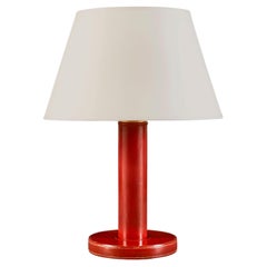 Red Leather Lamp by Kirby, Beard & Co for Hermes