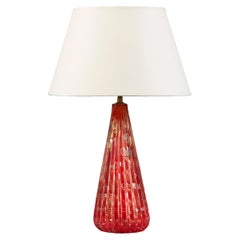 Red Murano Bullicante Glass Lamp