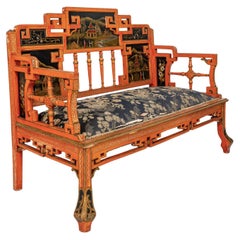 Sofá Chinoiserie Pintado de Rojo