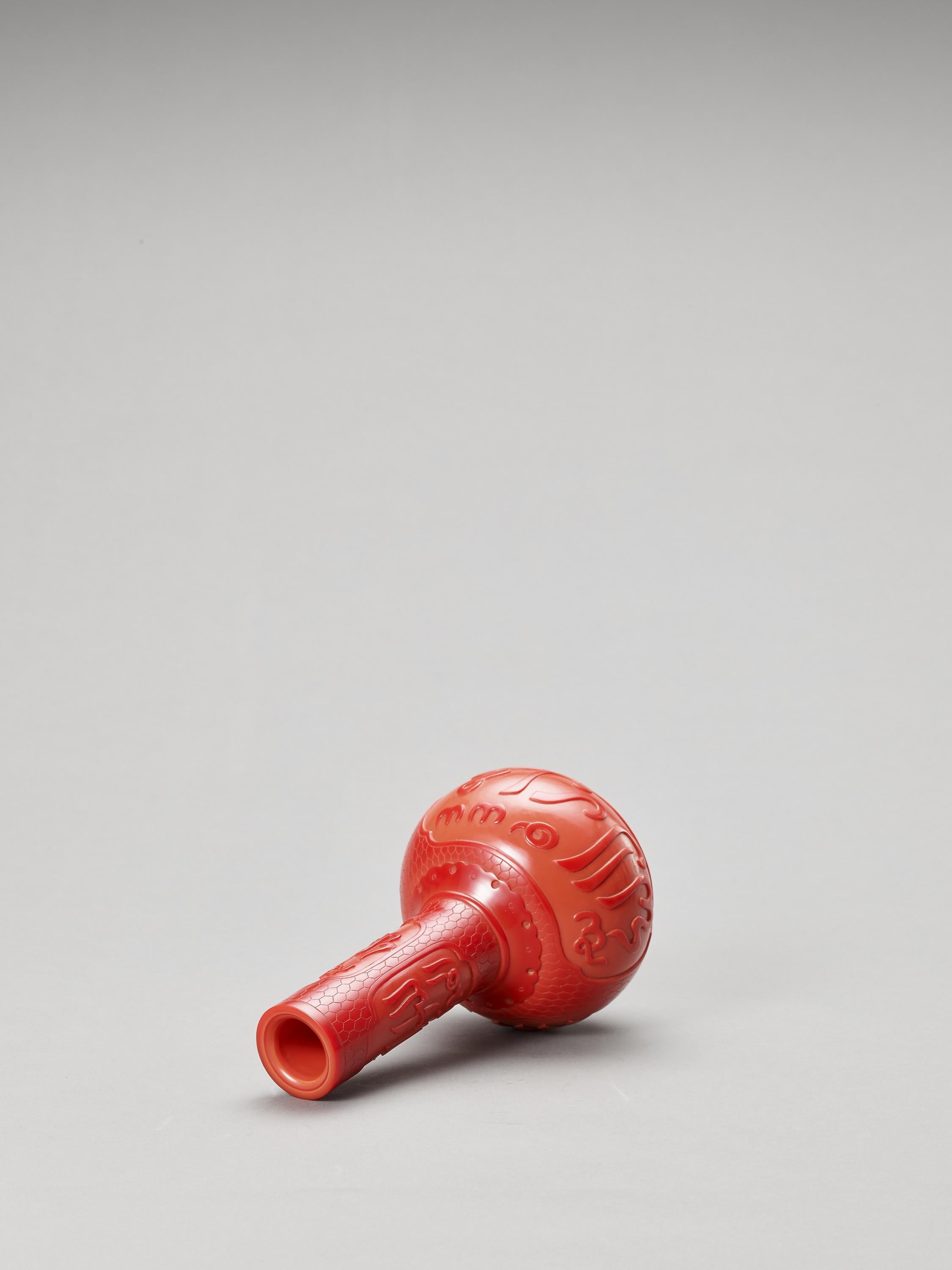 Red Peking Glass Bottle Vase for the Islamic Market, China, 20th Century For Sale 1