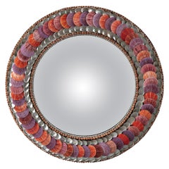 Red Shell Convex Mirror by Tess Morley