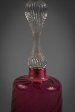 Red Spiral Blown Glass Hand Bell, circa 1880