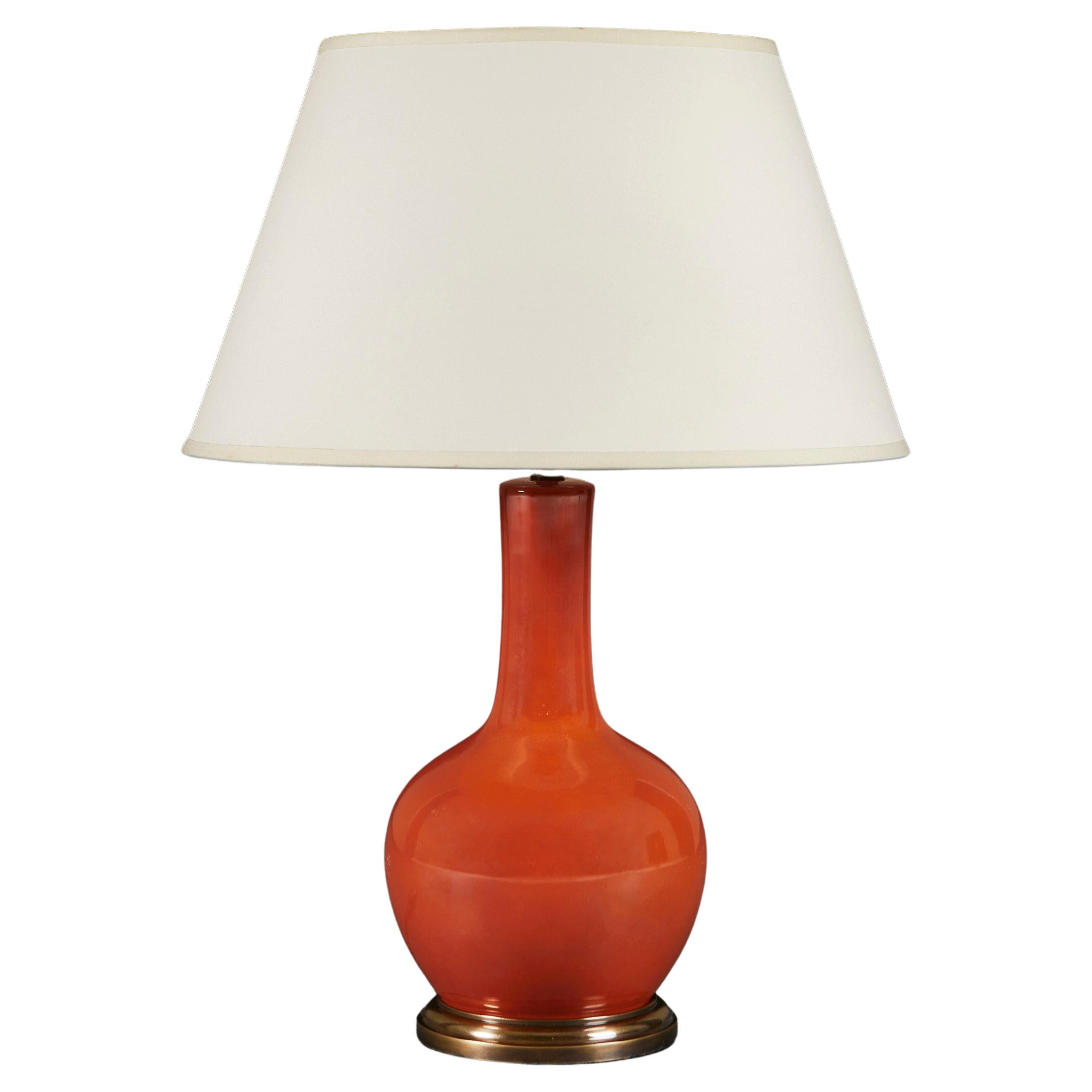 A Red Umber Monochrome Lamp For Sale
