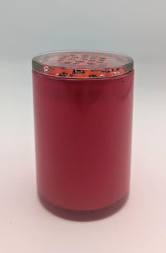 Una caja roja de cristal de Murano Venini con tapa de cristal "murrino" de finales de los años 60