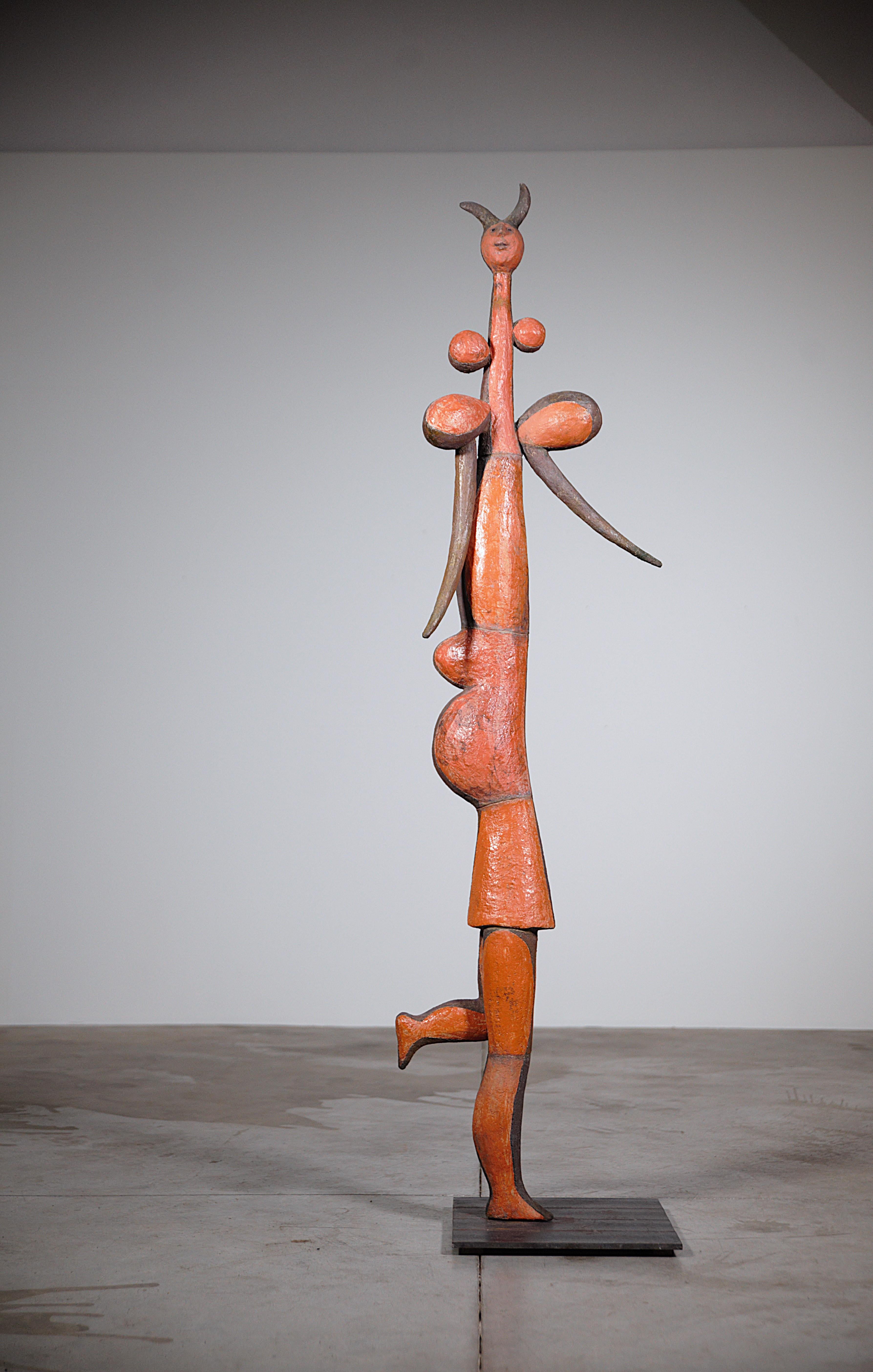 Una scultura in ceramica di donna rossa di Roger Capron Vallauris Francia anni 2000 in vendita 7
