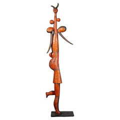 Keramik-Skulptur einer roten Frau von Roger Capron Vallauris, Frankreich 2000er Jahre