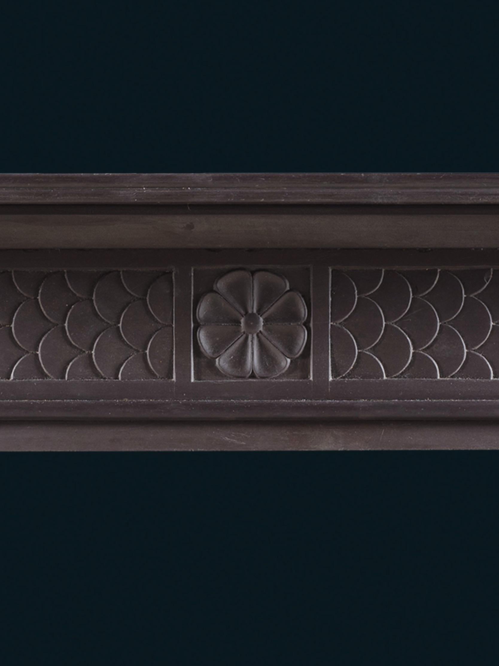 A Refined Early Regency Welsh Chimneypiece Carved in Slate 1