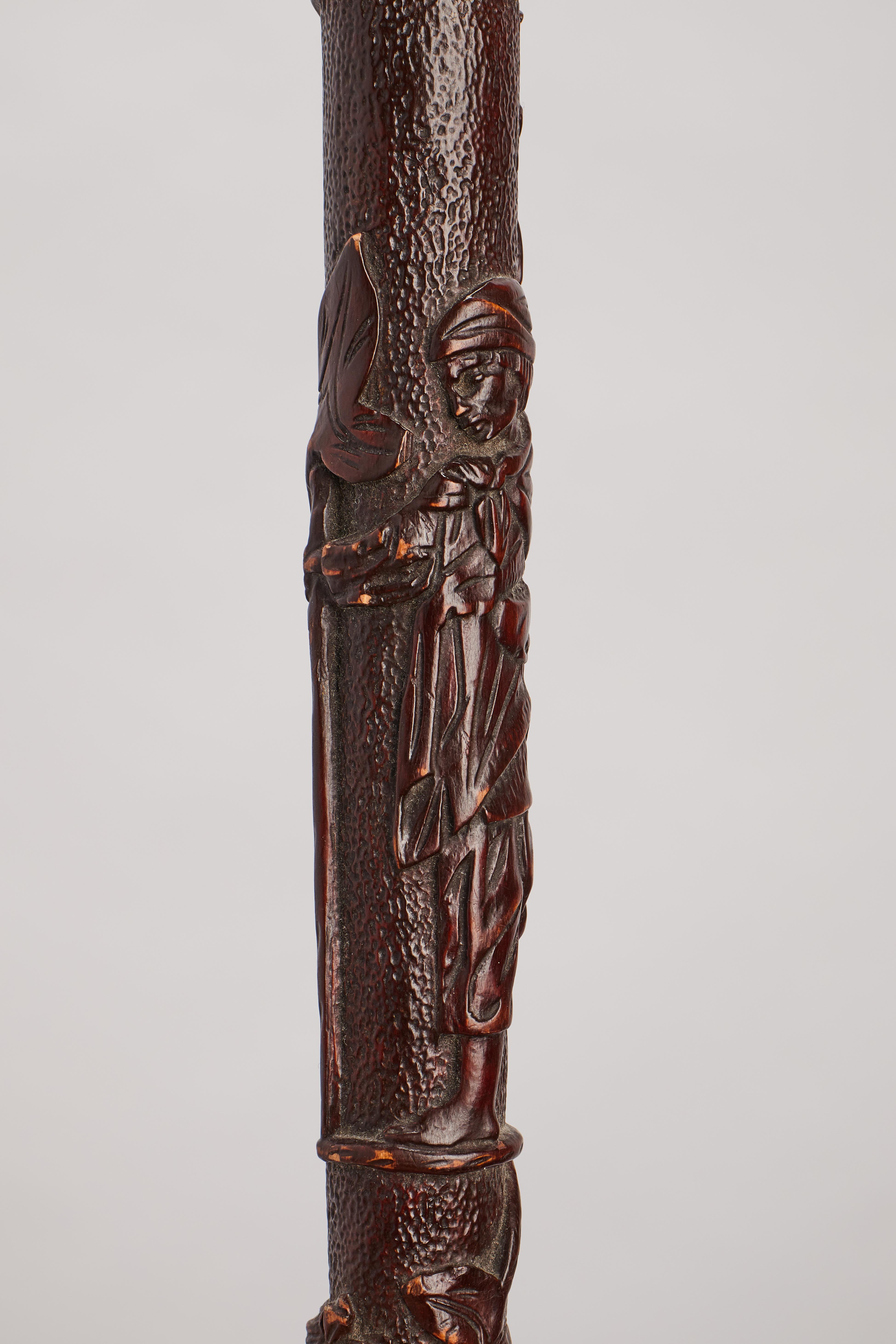 A refined Folk art walking stick with arts and crafts, Center America 1860. For Sale 4
