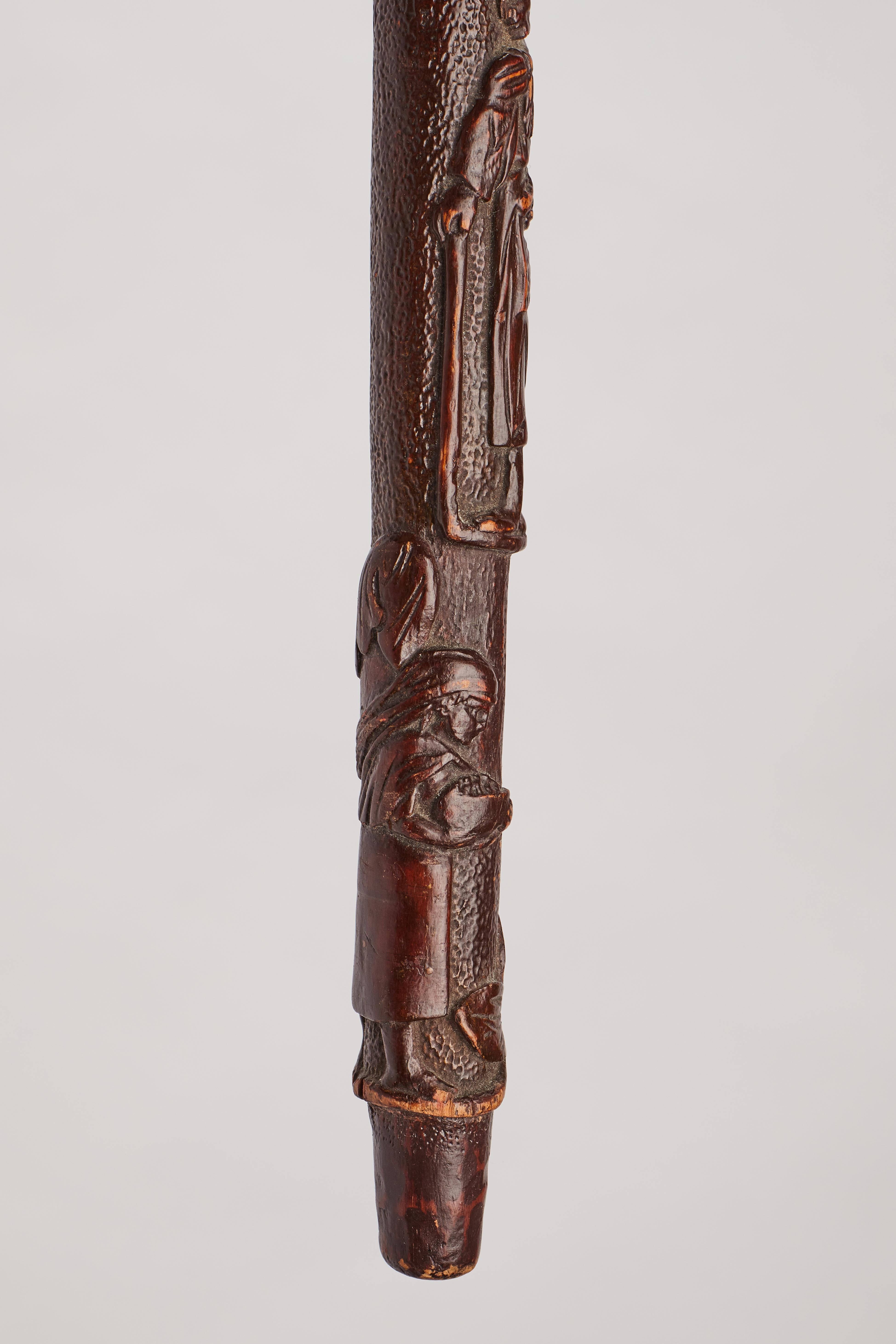 A refined Folk art walking stick with arts and crafts, Center America 1860. For Sale 6