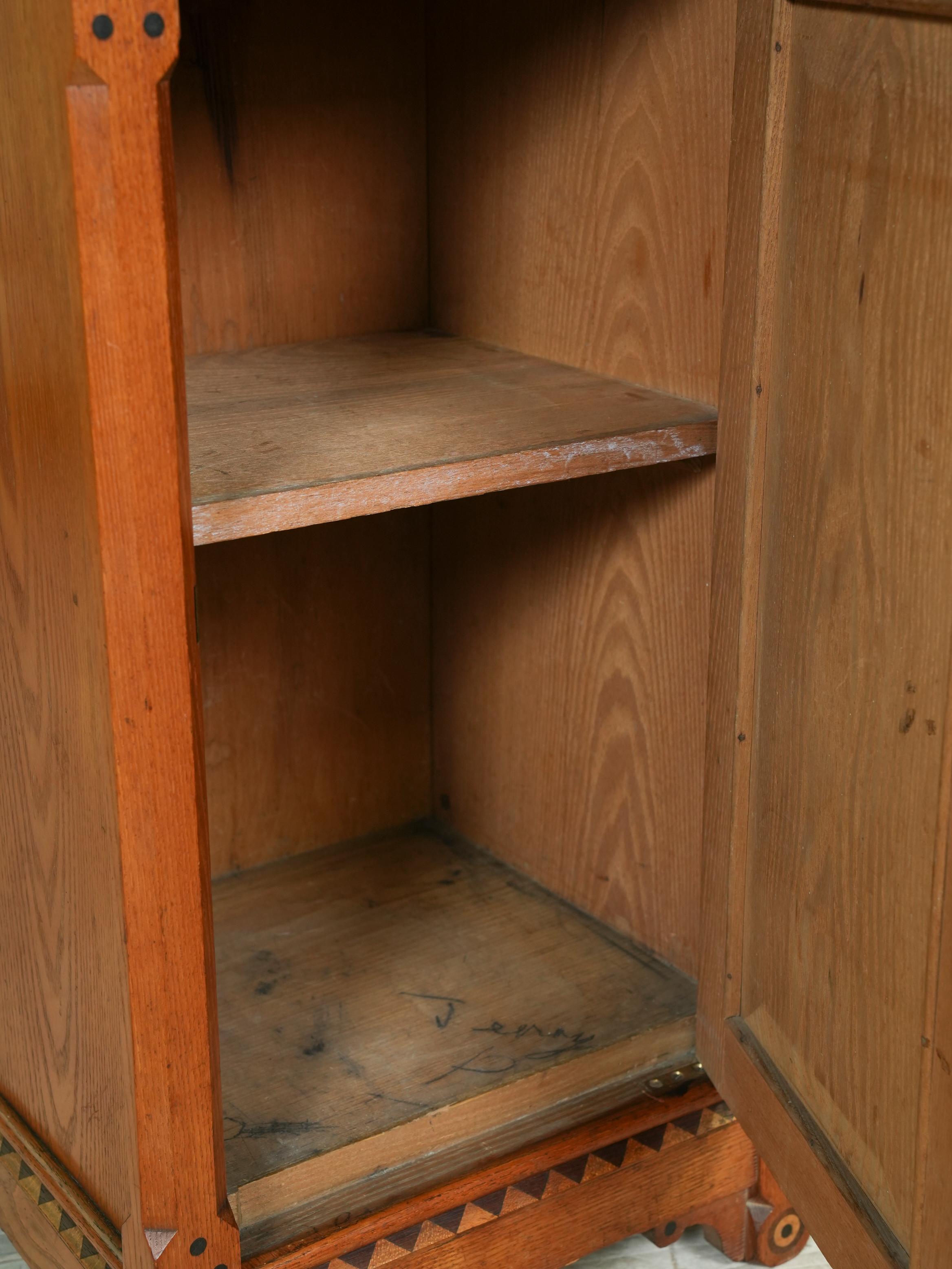 Fruitwood A Reformed Gothic Bedside Cupboard