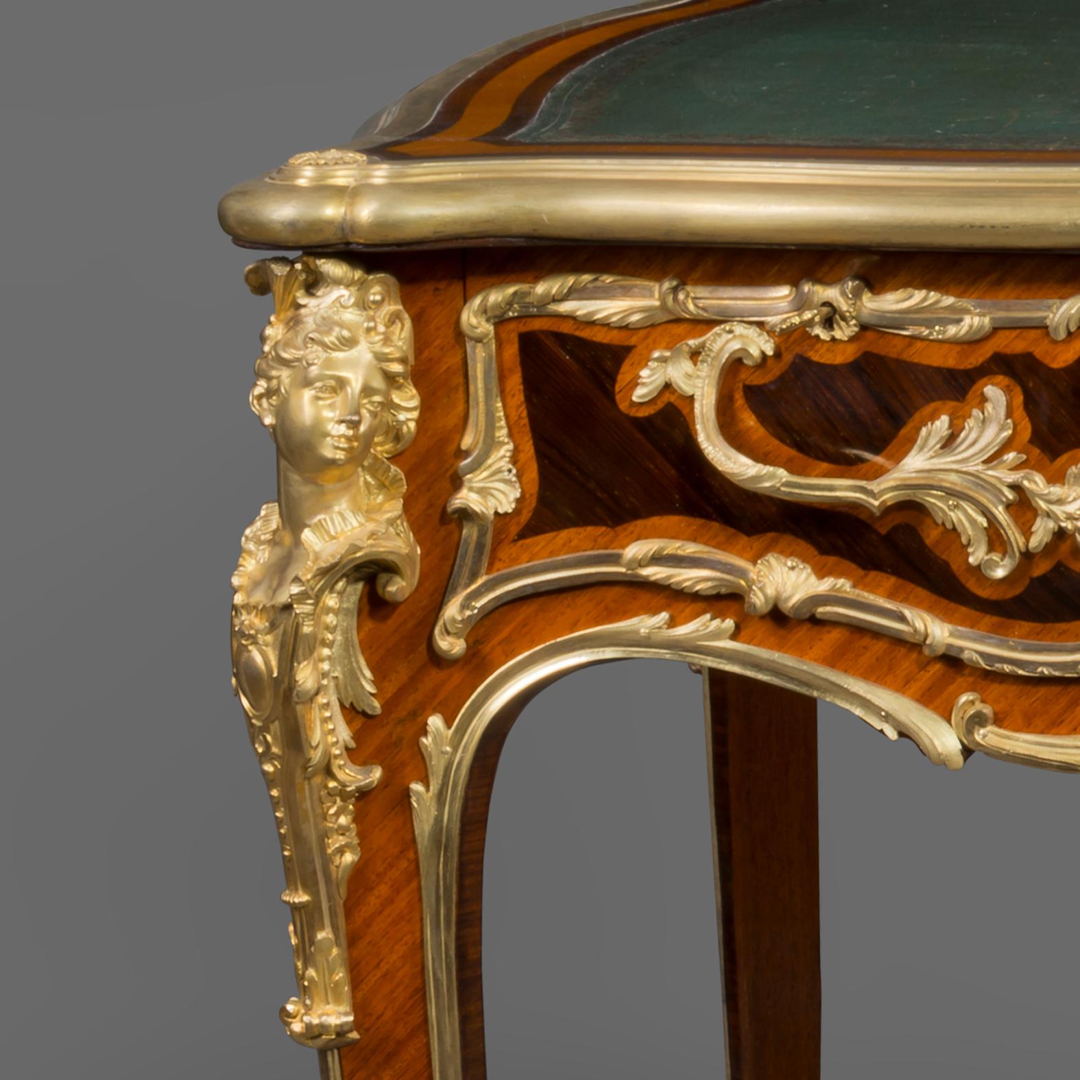 Regence Style Gilt Bronze-Mounted Bureau Plat by Zwiener, circa 1890 In Good Condition For Sale In Brighton, West Sussex