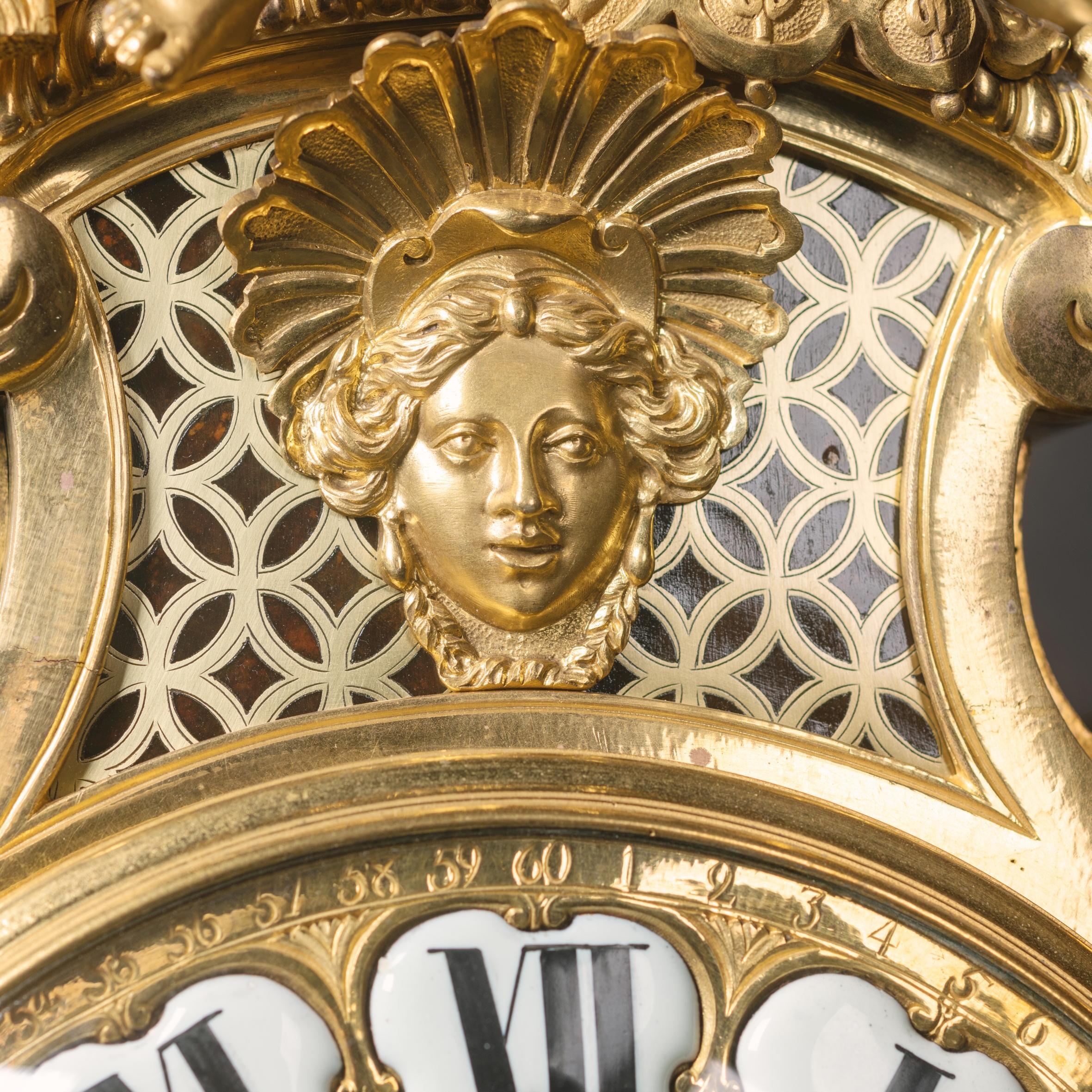 A Regence Style Grand Cartel de Applique In the Manner of André-Charles Boulle For Sale 3