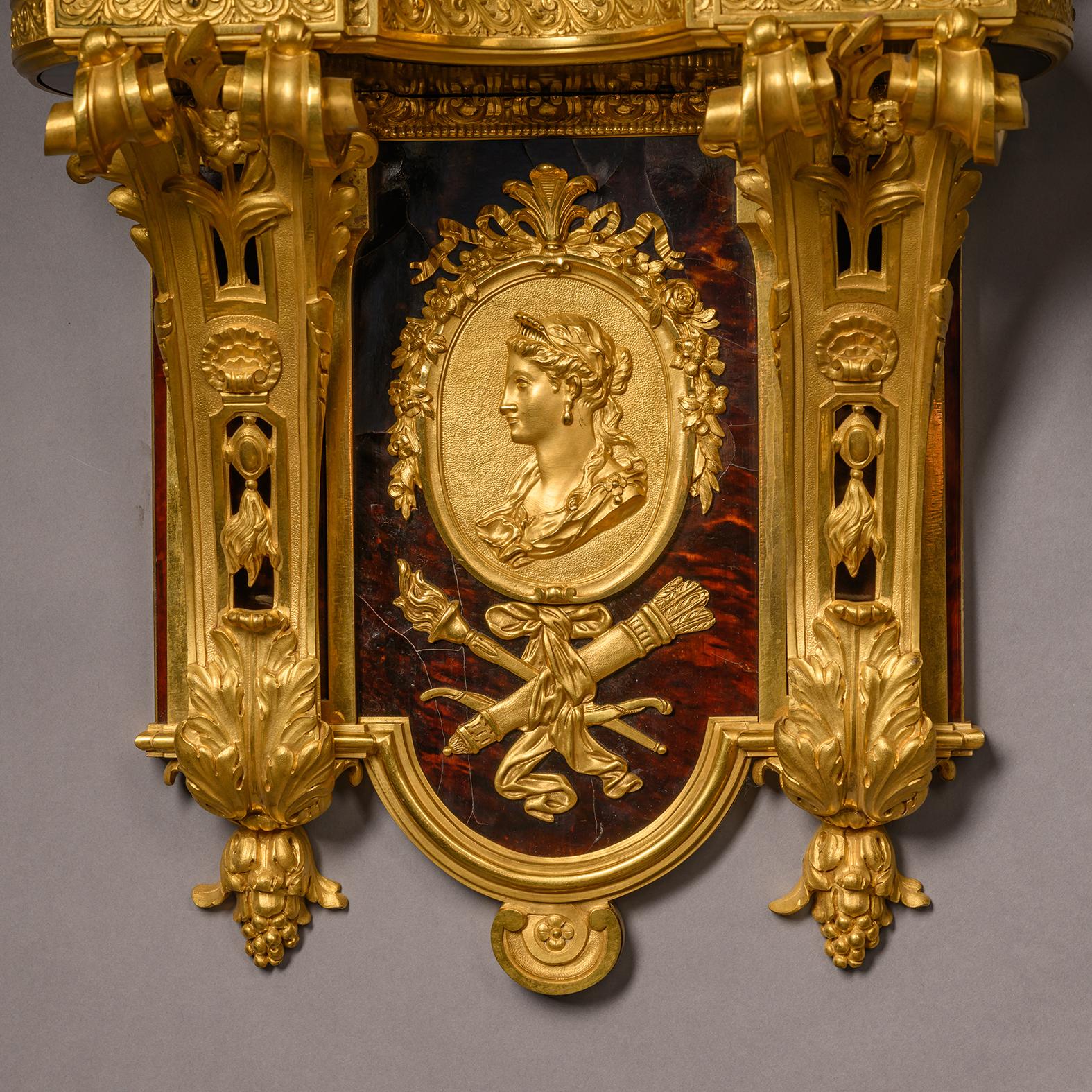 A Regence Style Grand Cartel de Applique In the Manner of André-Charles Boulle For Sale 2
