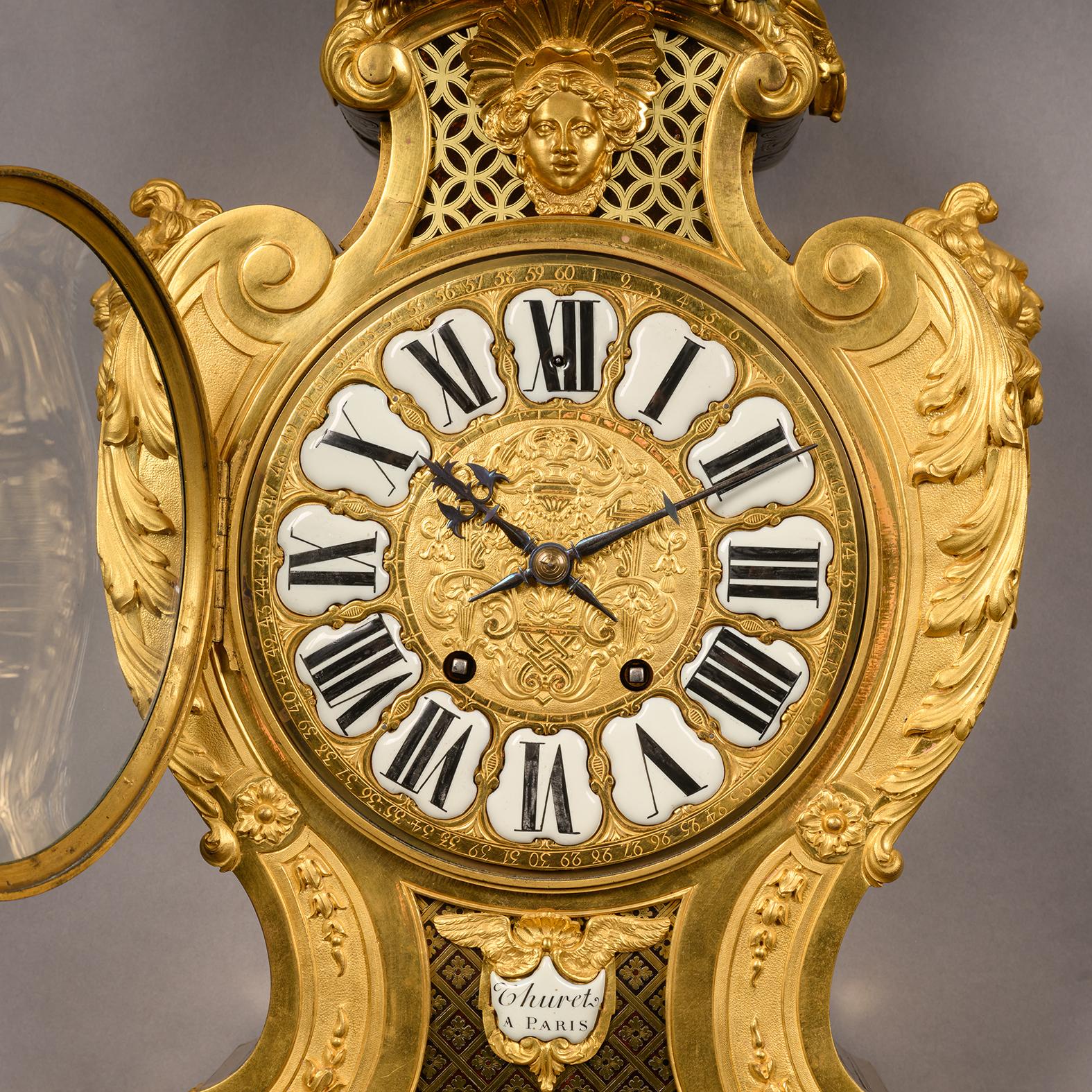 A Regence Style Grand Cartel de Applique In the Manner of André-Charles Boulle In Good Condition For Sale In Brighton, West Sussex