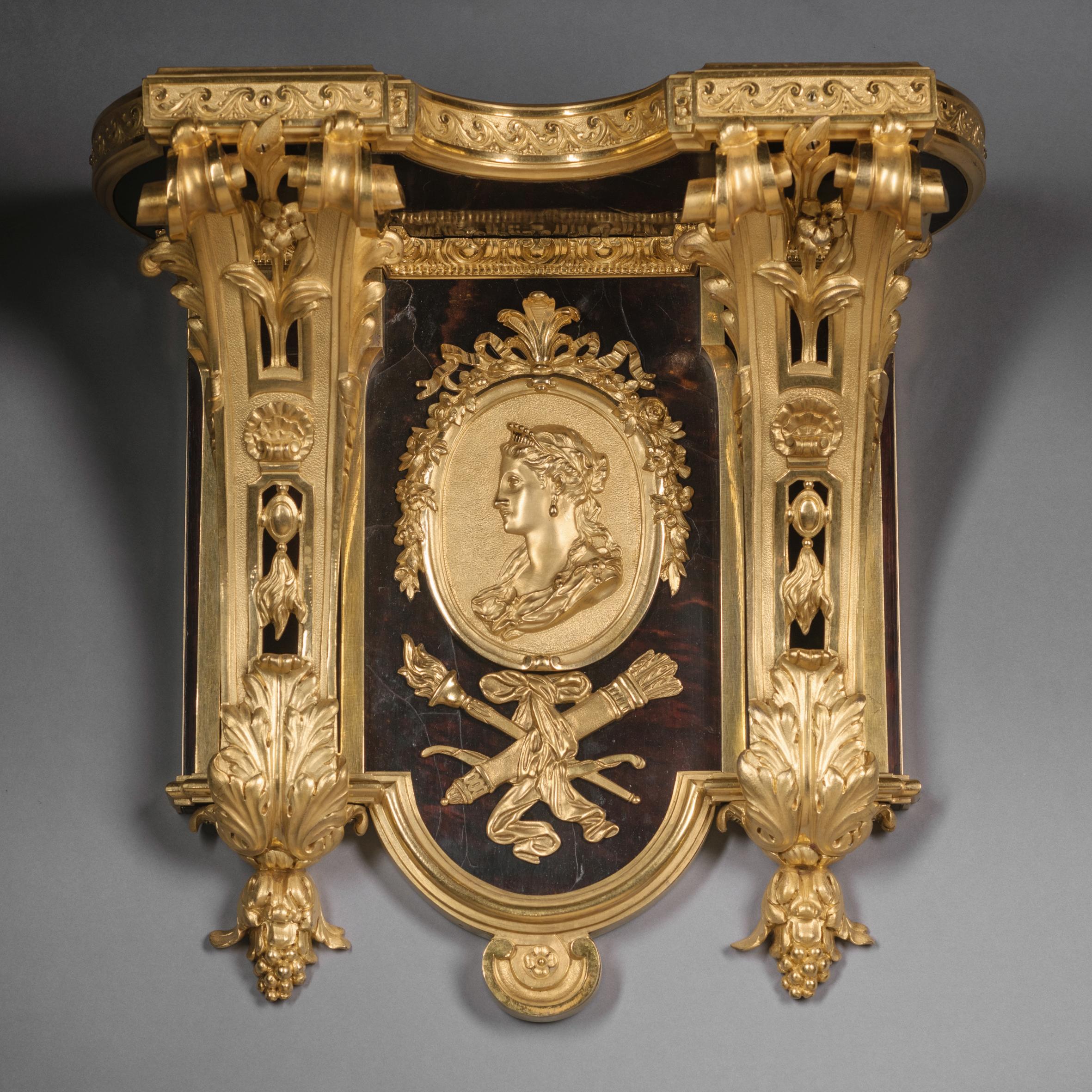 French A Regence Style Grand Cartel de Applique In the Manner of André-Charles Boulle For Sale