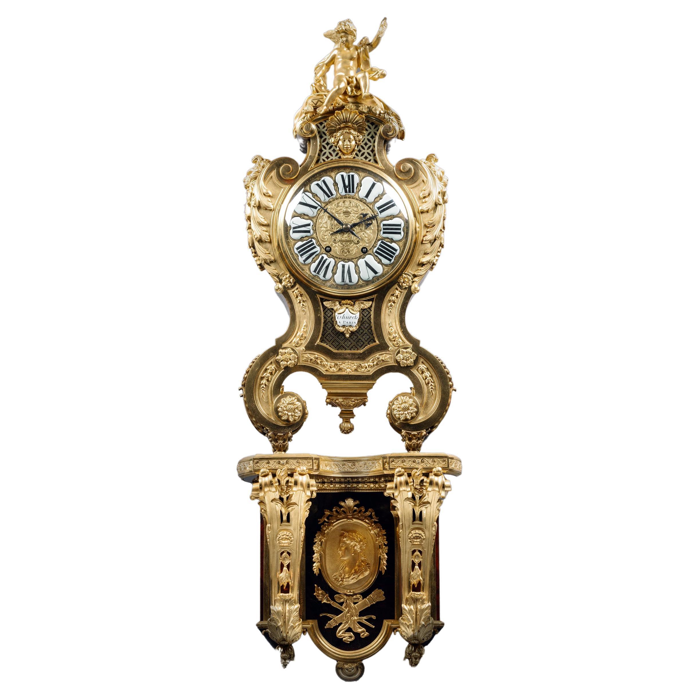 A Regence Style Grand Cartel de Applique In the Manner of André-Charles Boulle For Sale