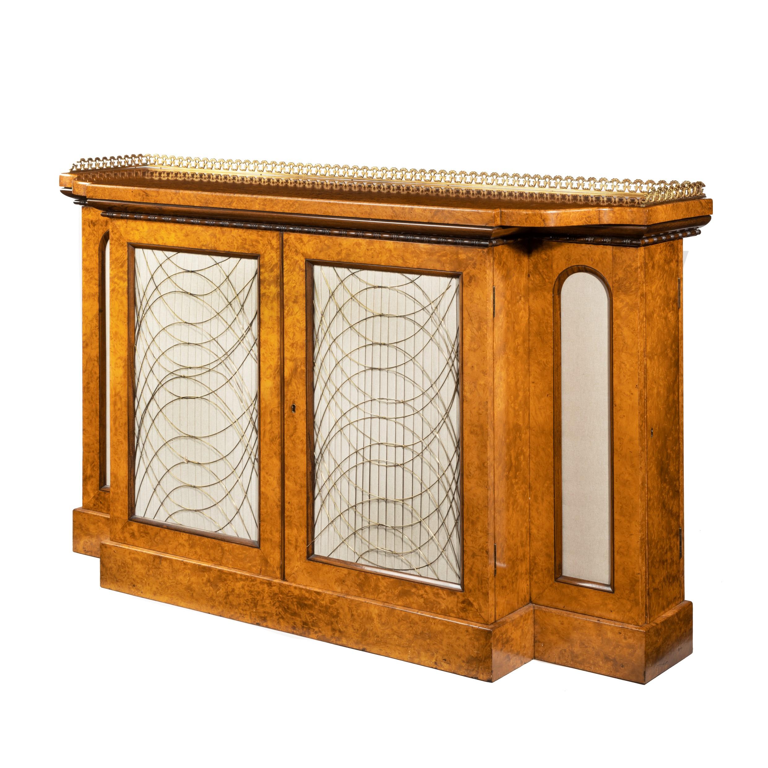 Regency Amboyna Breakfront Side Cabinet, circa 1815 2