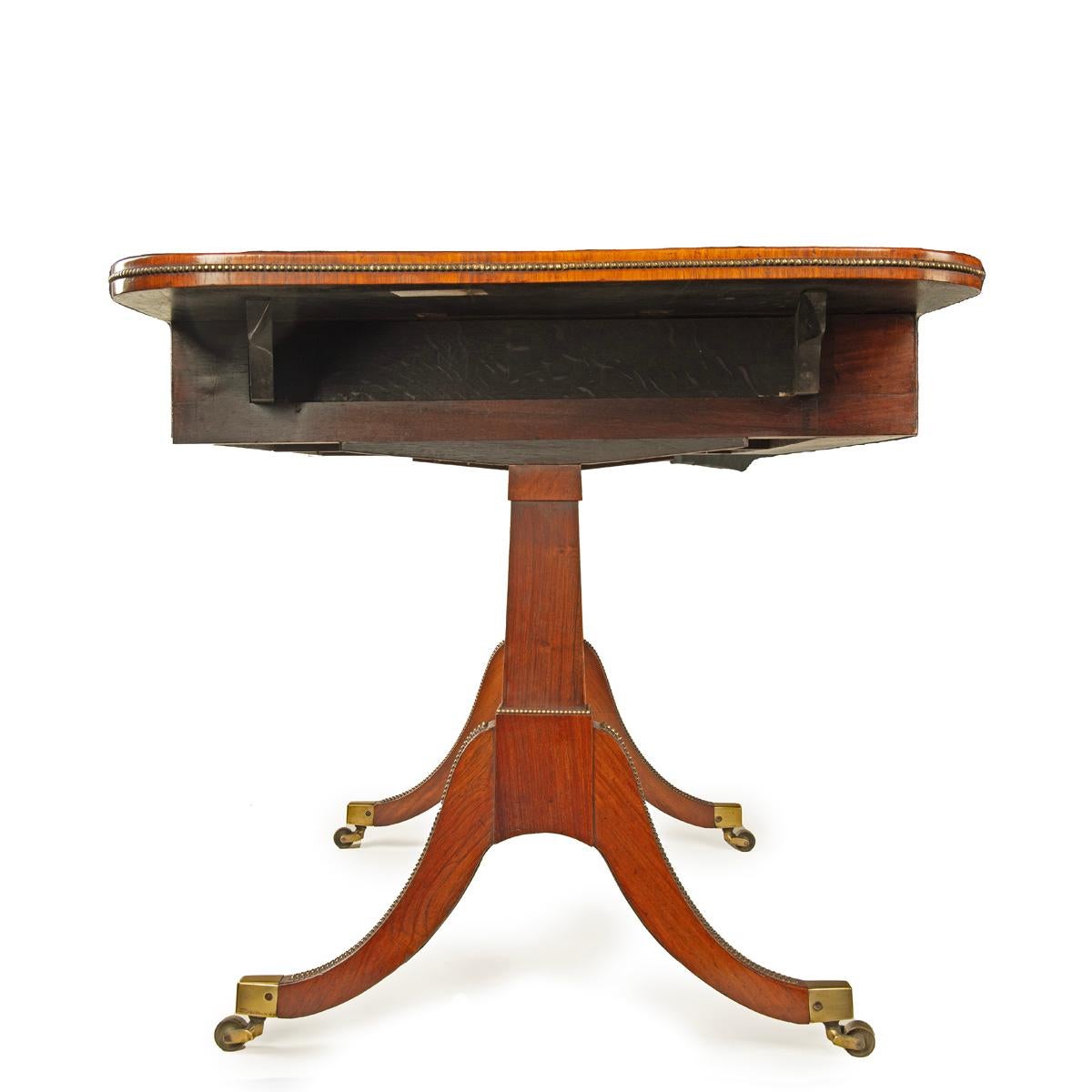 A Regency brass-inlaid rosewood sofa table attributed to Gillows For Sale 2