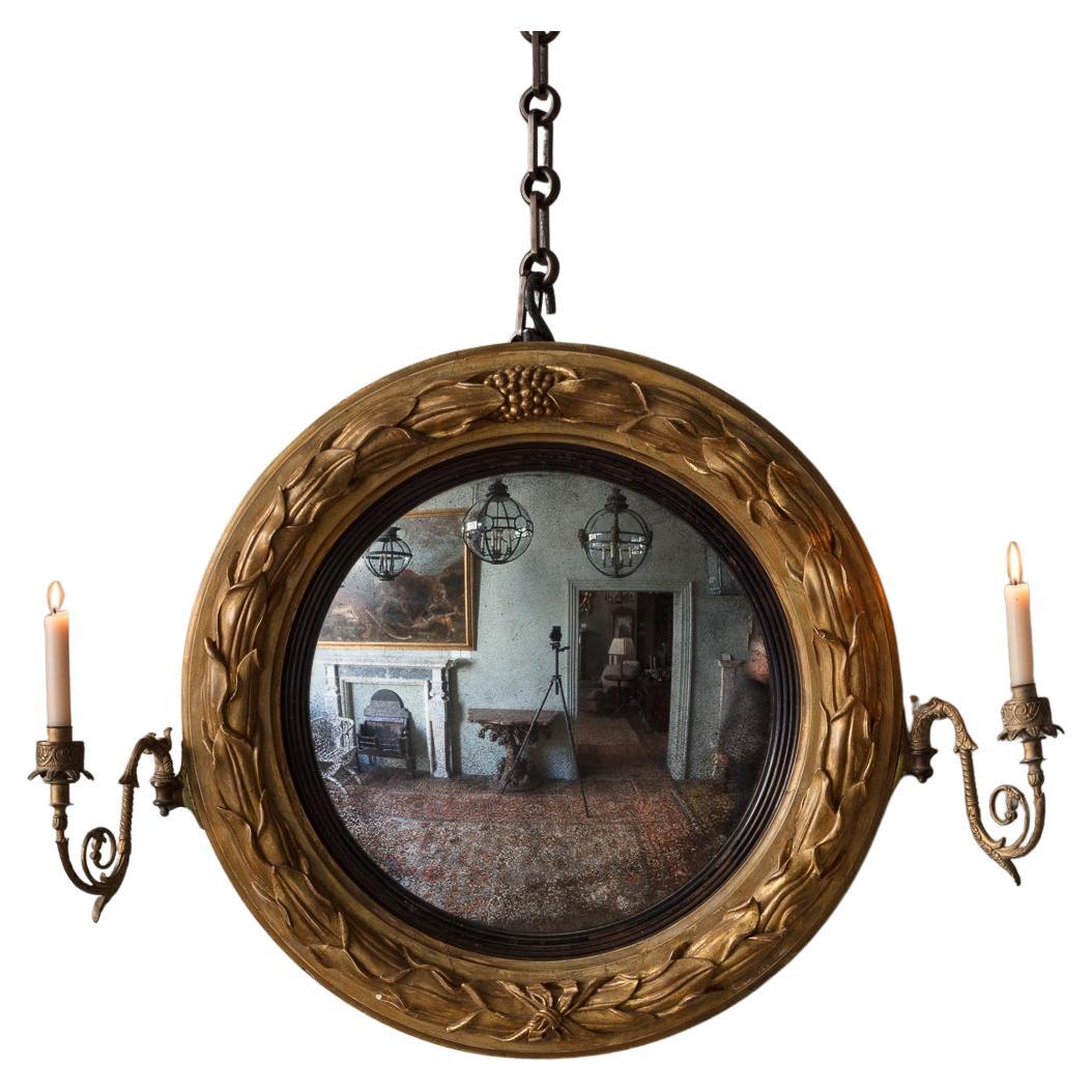 Regency geschnitzt Giltwood konvex Spiegel