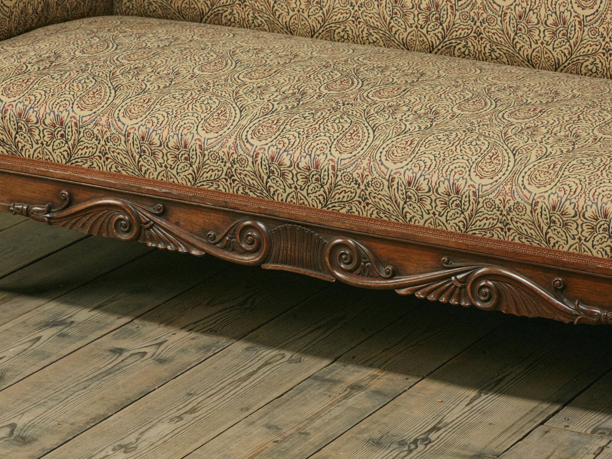 English Regency Carved Rosewood Sofa