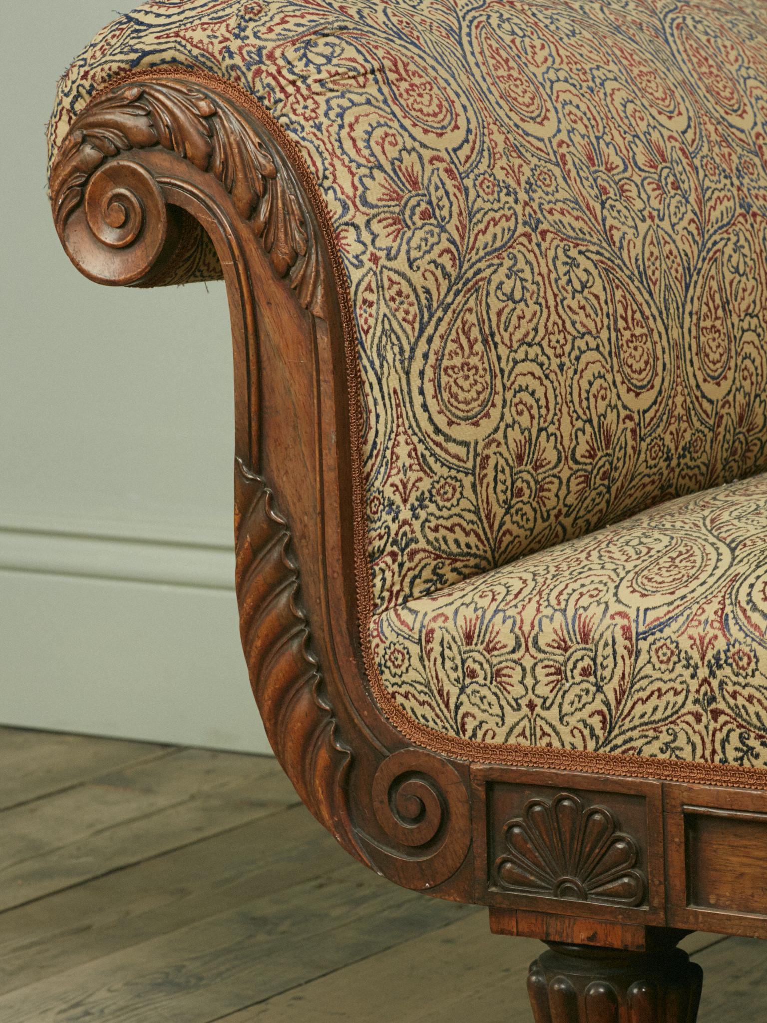 19th Century Regency Carved Rosewood Sofa