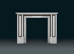 Regency Chimneypiece by Sir John Soane in Carrara Marble and Welsh Slate