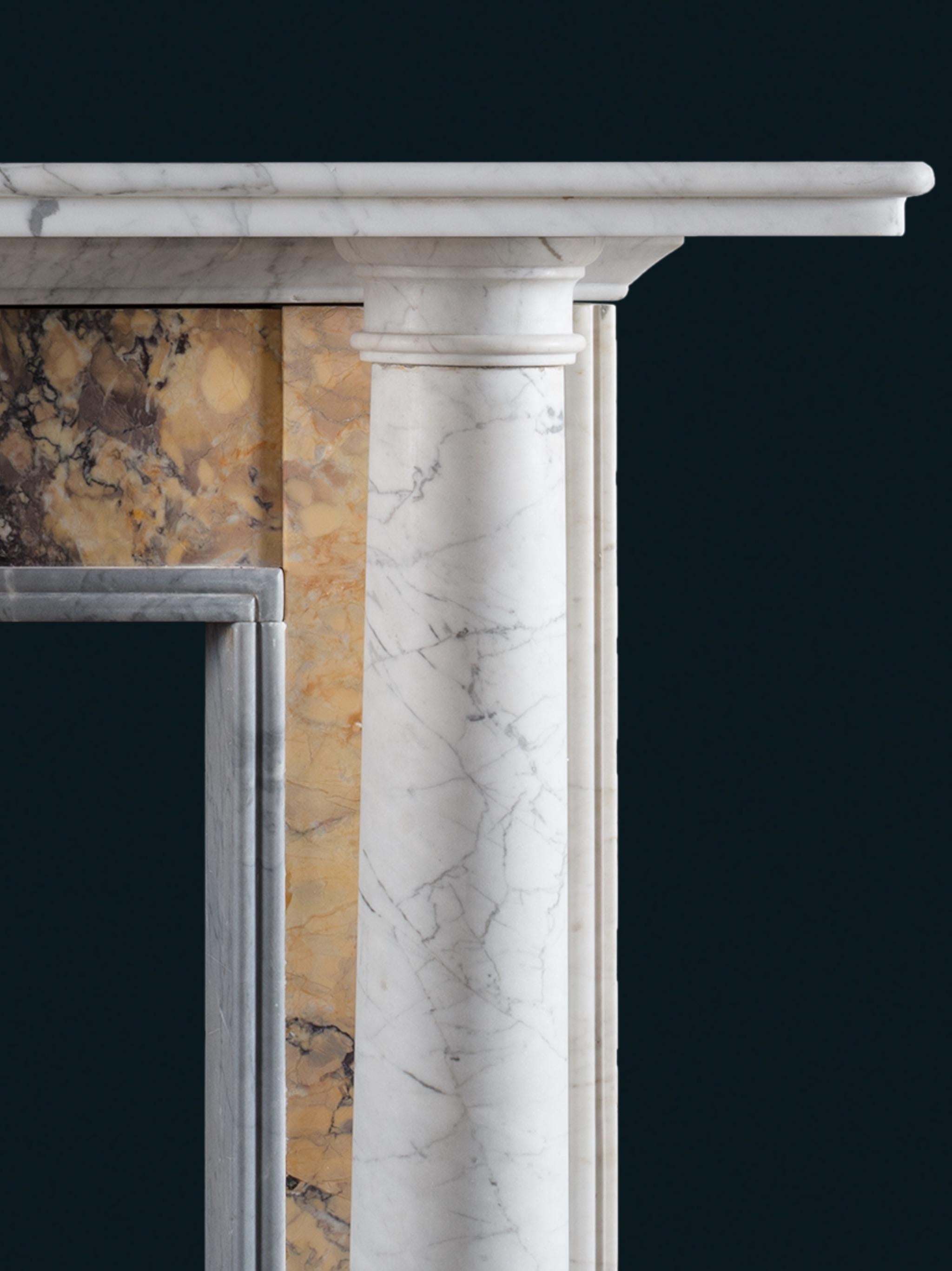 19th Century A Regency Chimneypiece in Old English and Convent Siena Marble For Sale