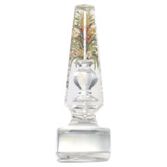 A Regency Cut Glass Miniature Obelisk Prism With An Optical Illusion Of An Urn