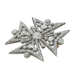Regency Diamond Maltese Cross Pendant/Brooch