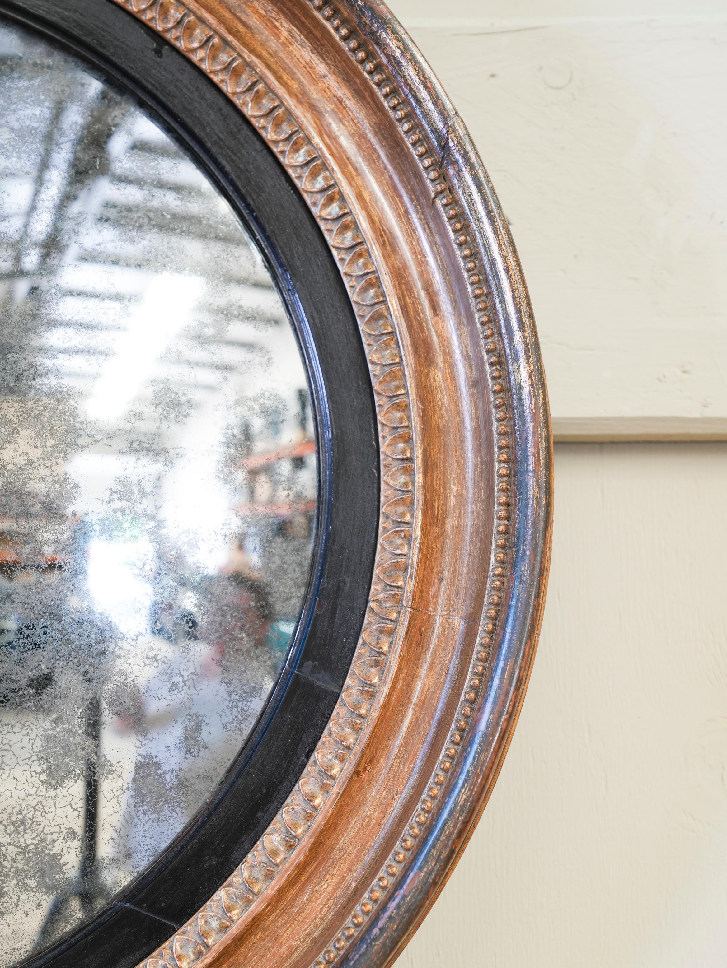 19th Century Regency Gilt Wood Convex Mirror