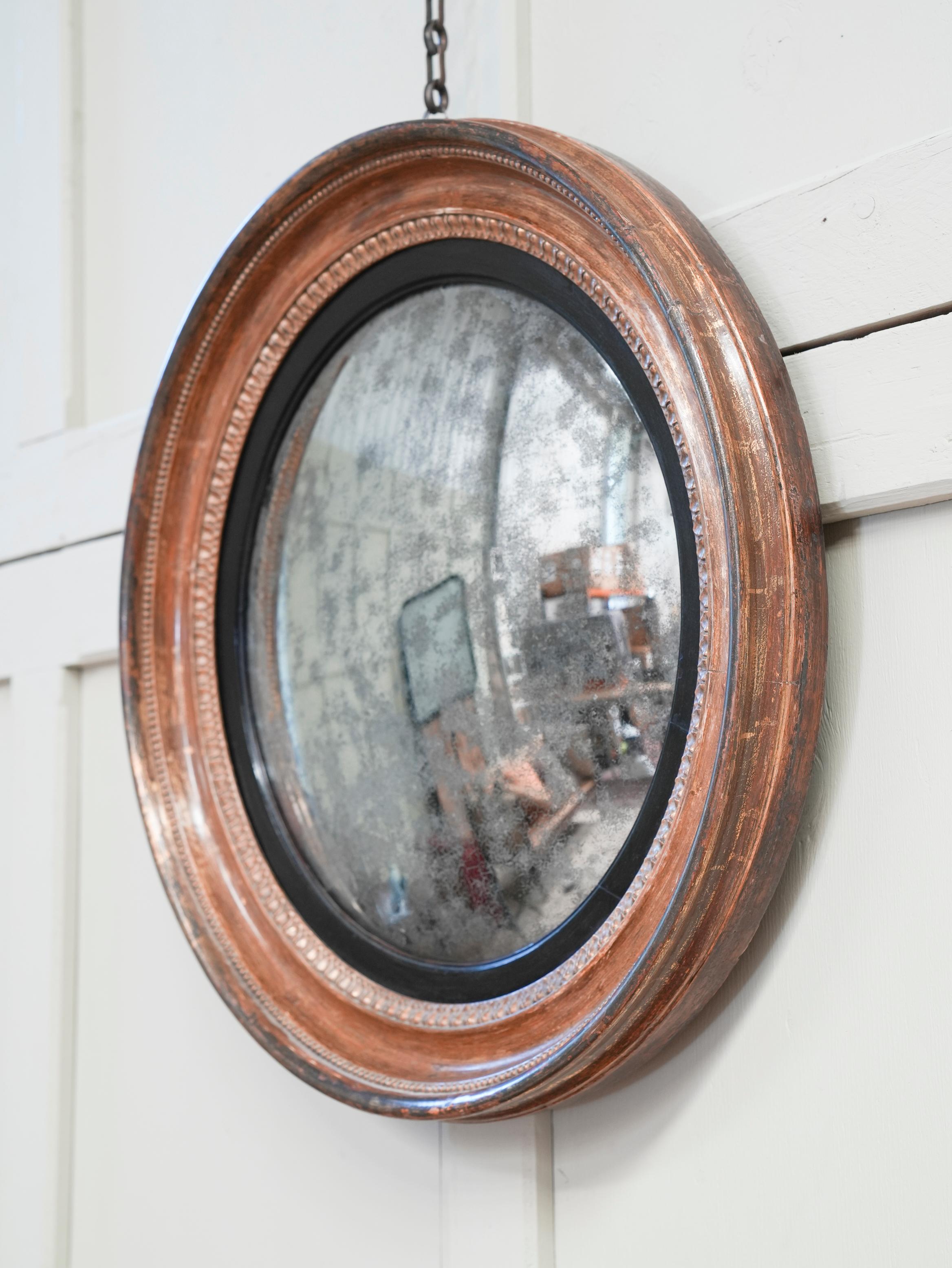 Pine Regency Gilt Wood Convex Mirror