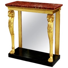 Table console en bois doré de style Régence