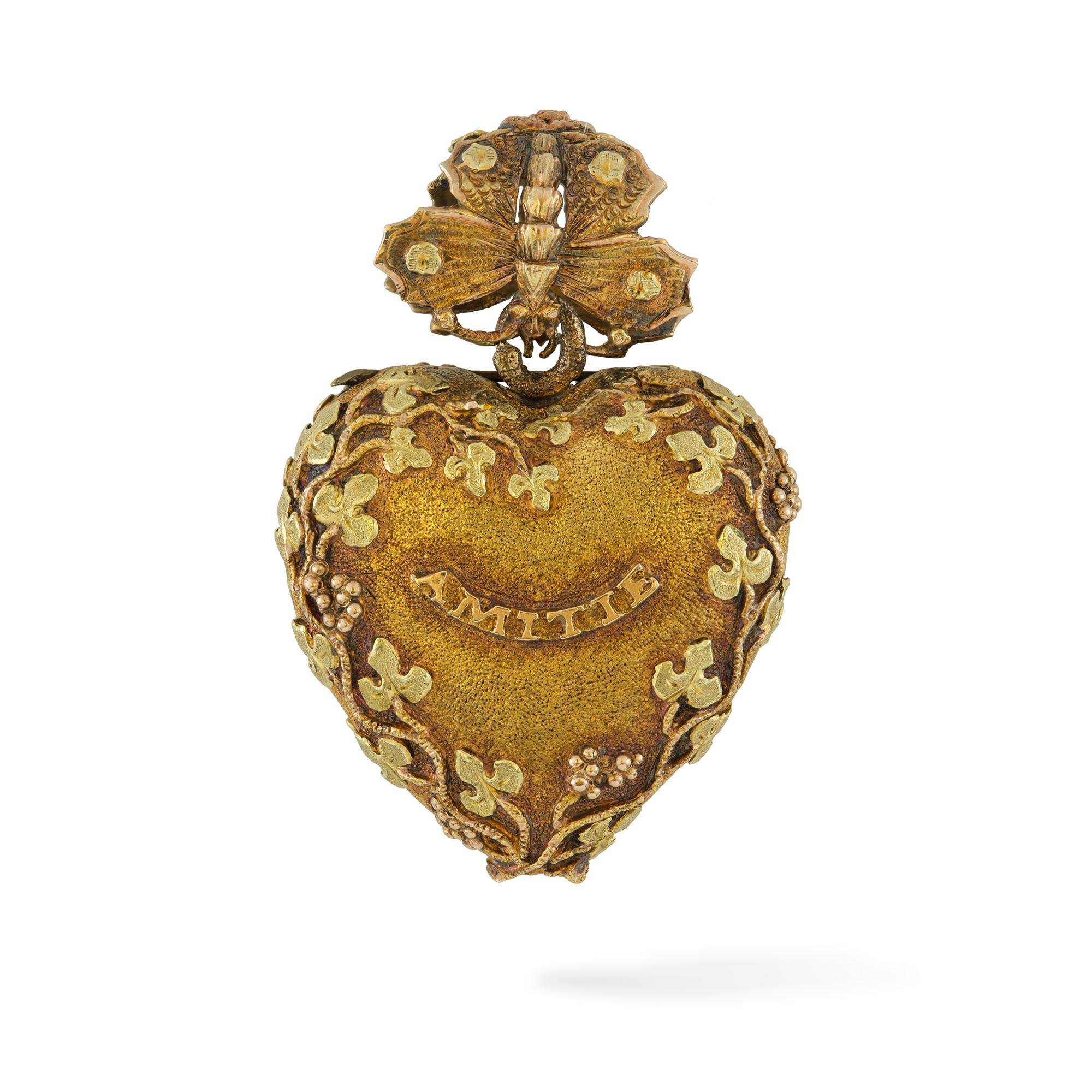 antique sacred heart pendant