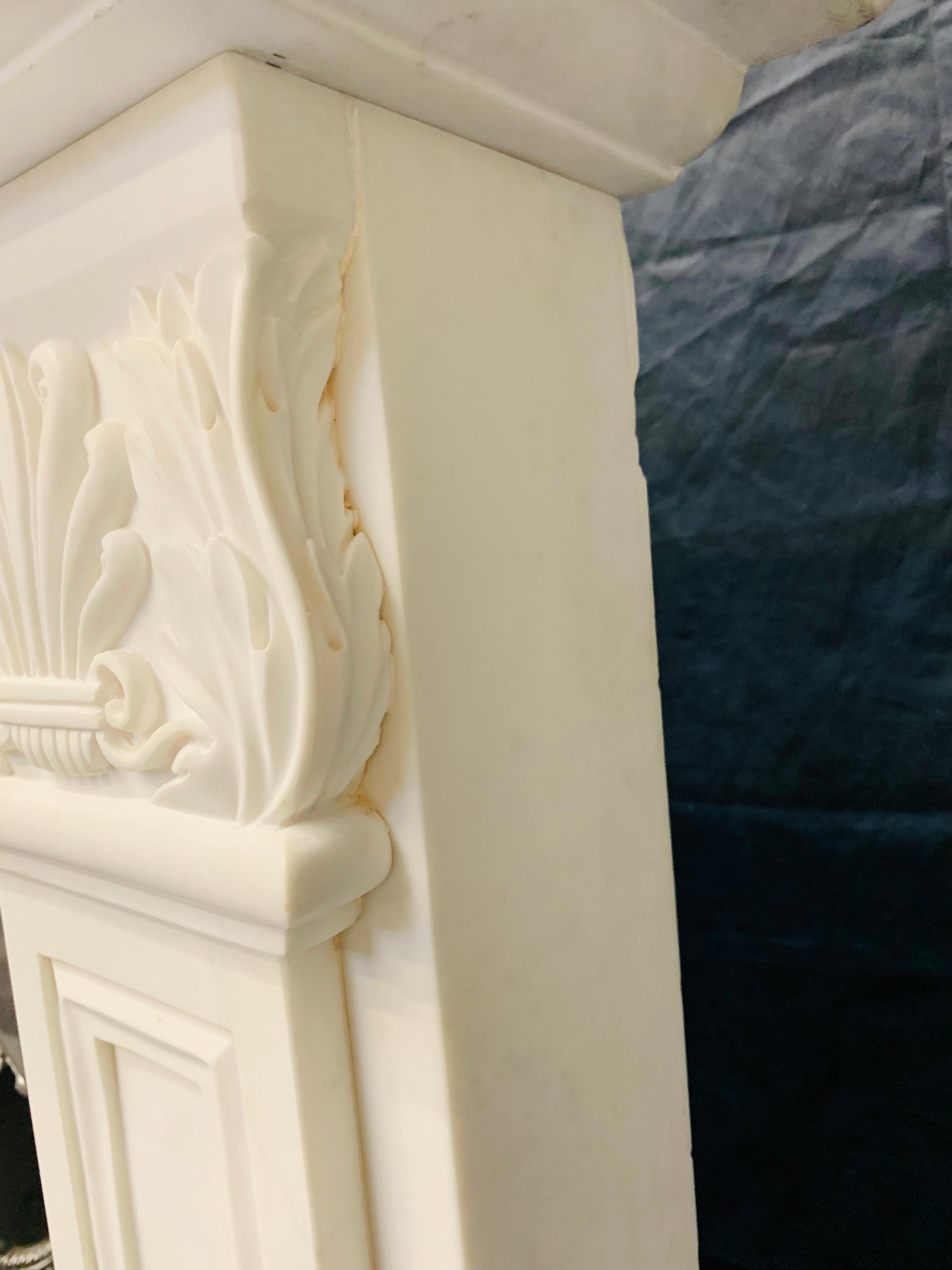 Regency Greek Revival Style Marble Fireplace Surround 5