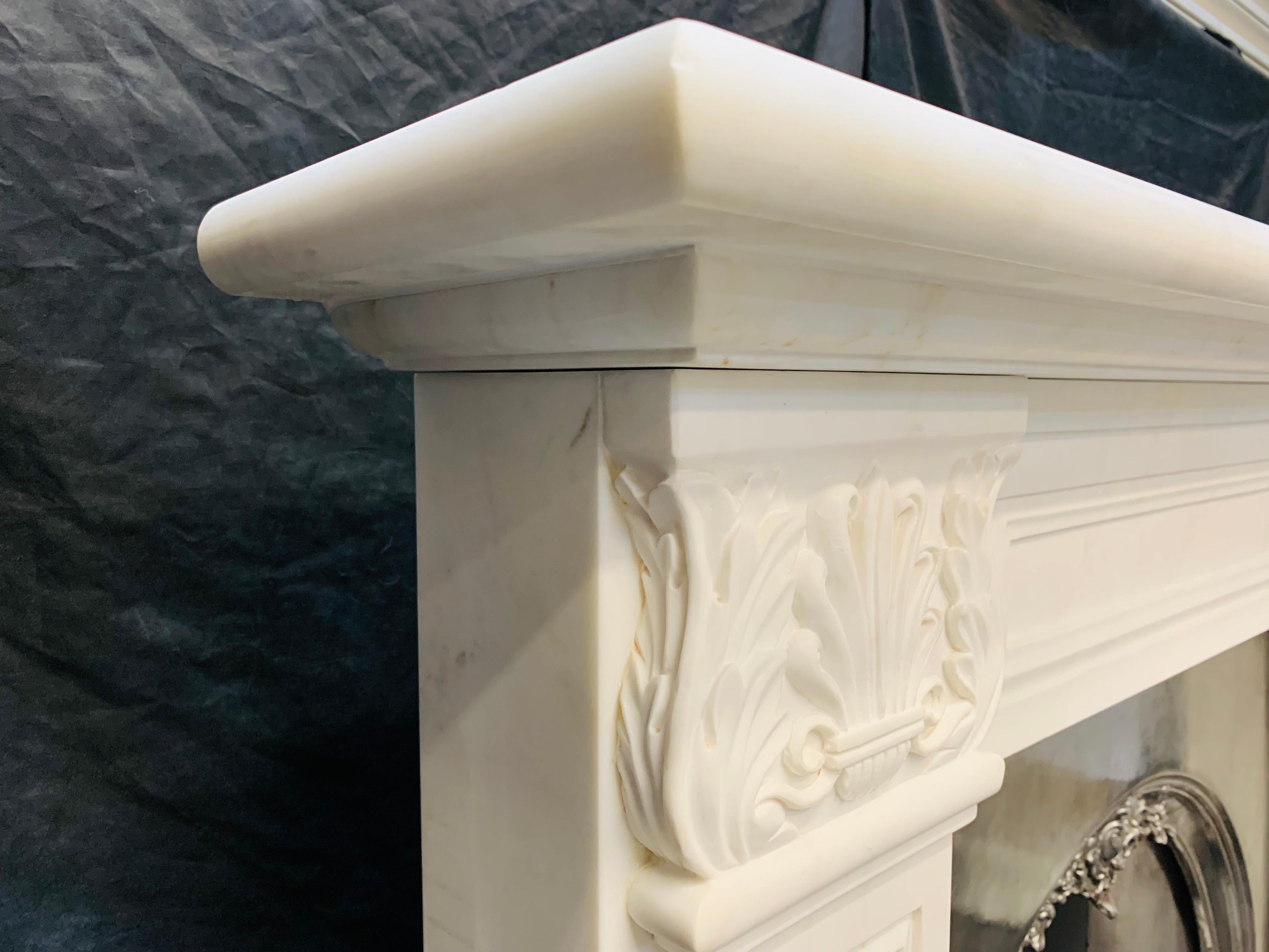 Mid-20th Century Regency Greek Revival Style Marble Fireplace Surround