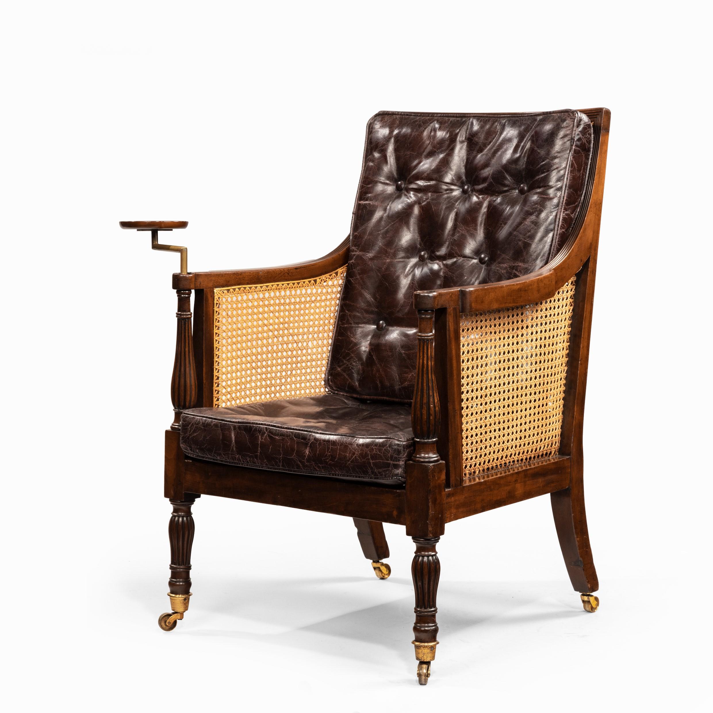 19th Century Regency Mahogany Bergère Chair