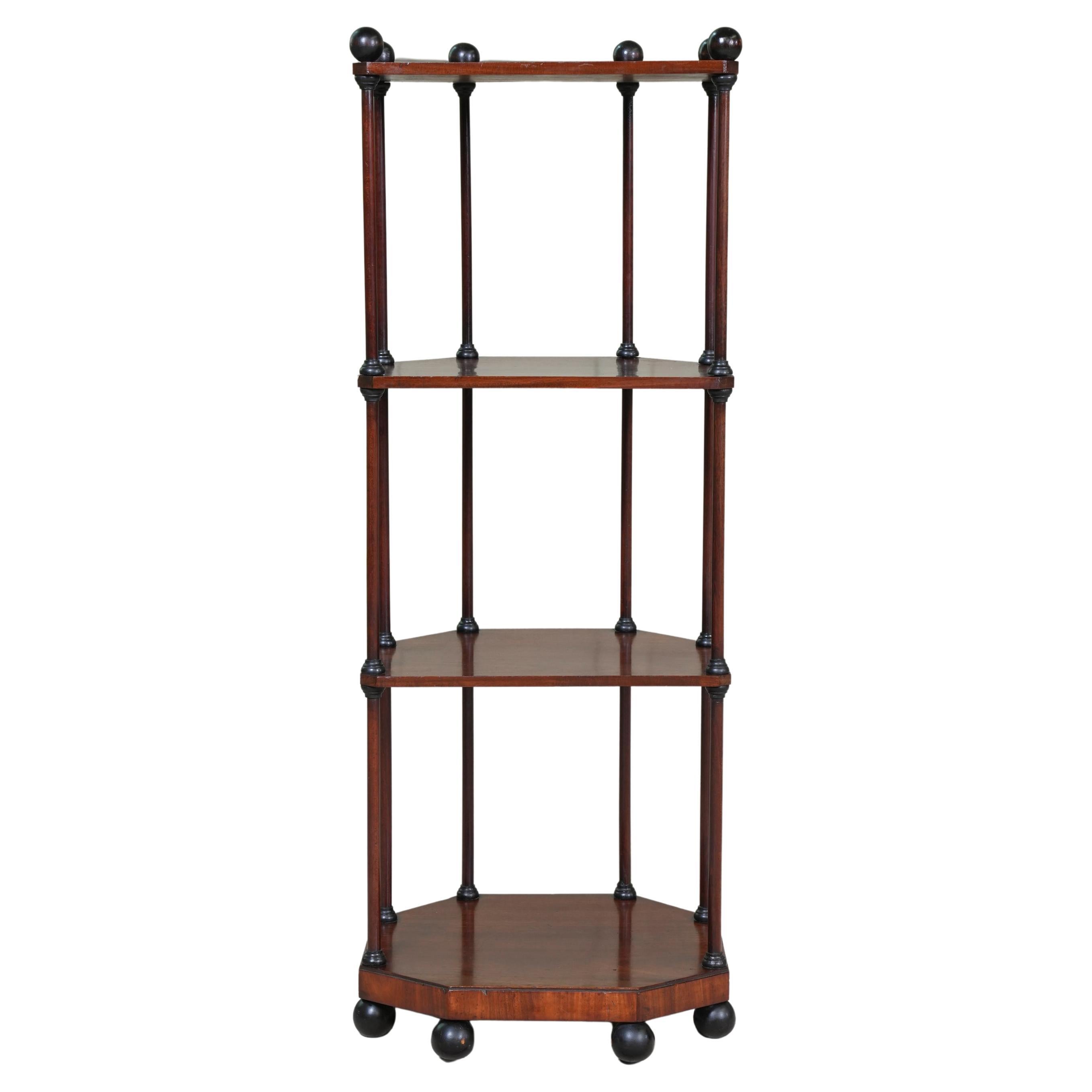 Regency Mahogany & Ebonised Etagere