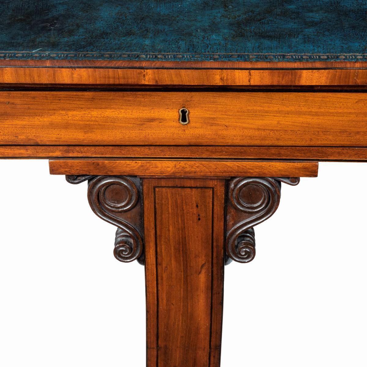 British Regency Mahogany End Support Library Table For Sale