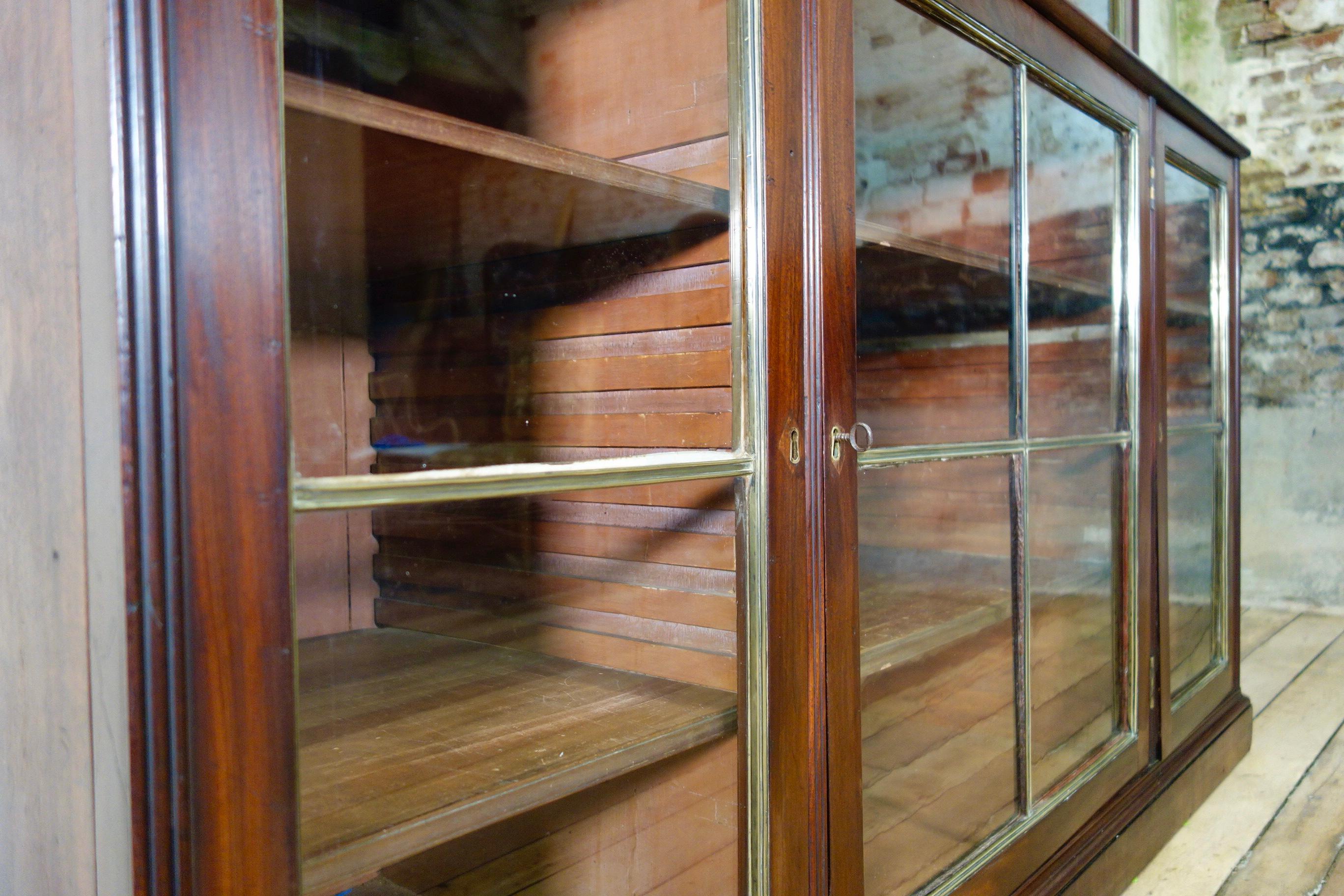 Regency Mahogany Glazed Library Bookcase, Parcel-Gilt 5