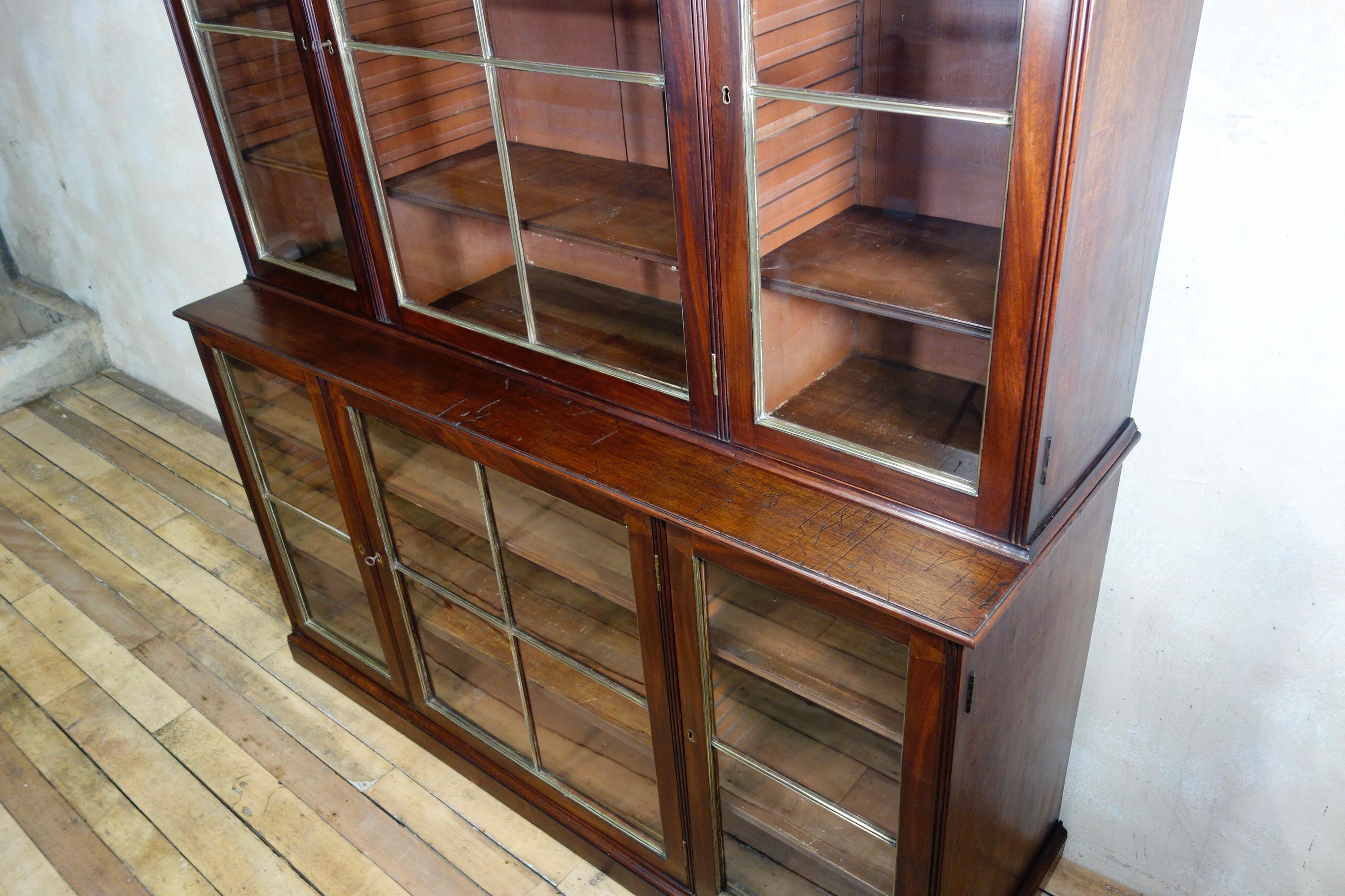 Regency Mahogany Glazed Library Bookcase, Parcel-Gilt 6