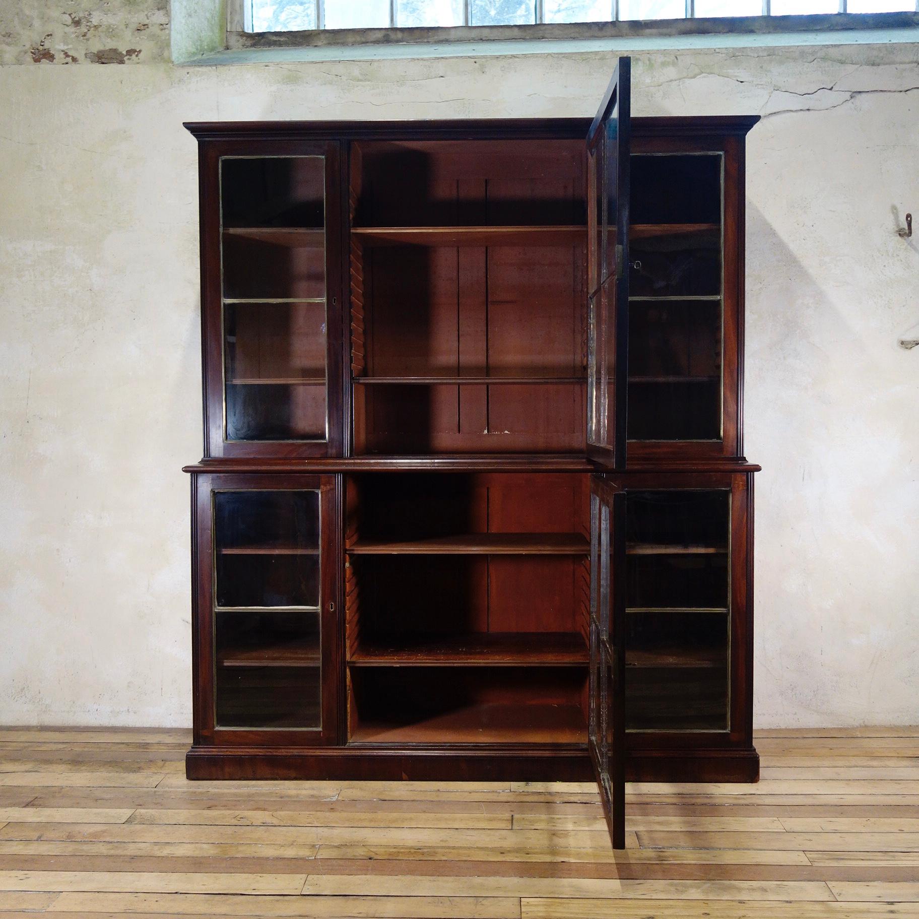 Regency Mahogany Glazed Library Bookcase, Parcel-Gilt 8