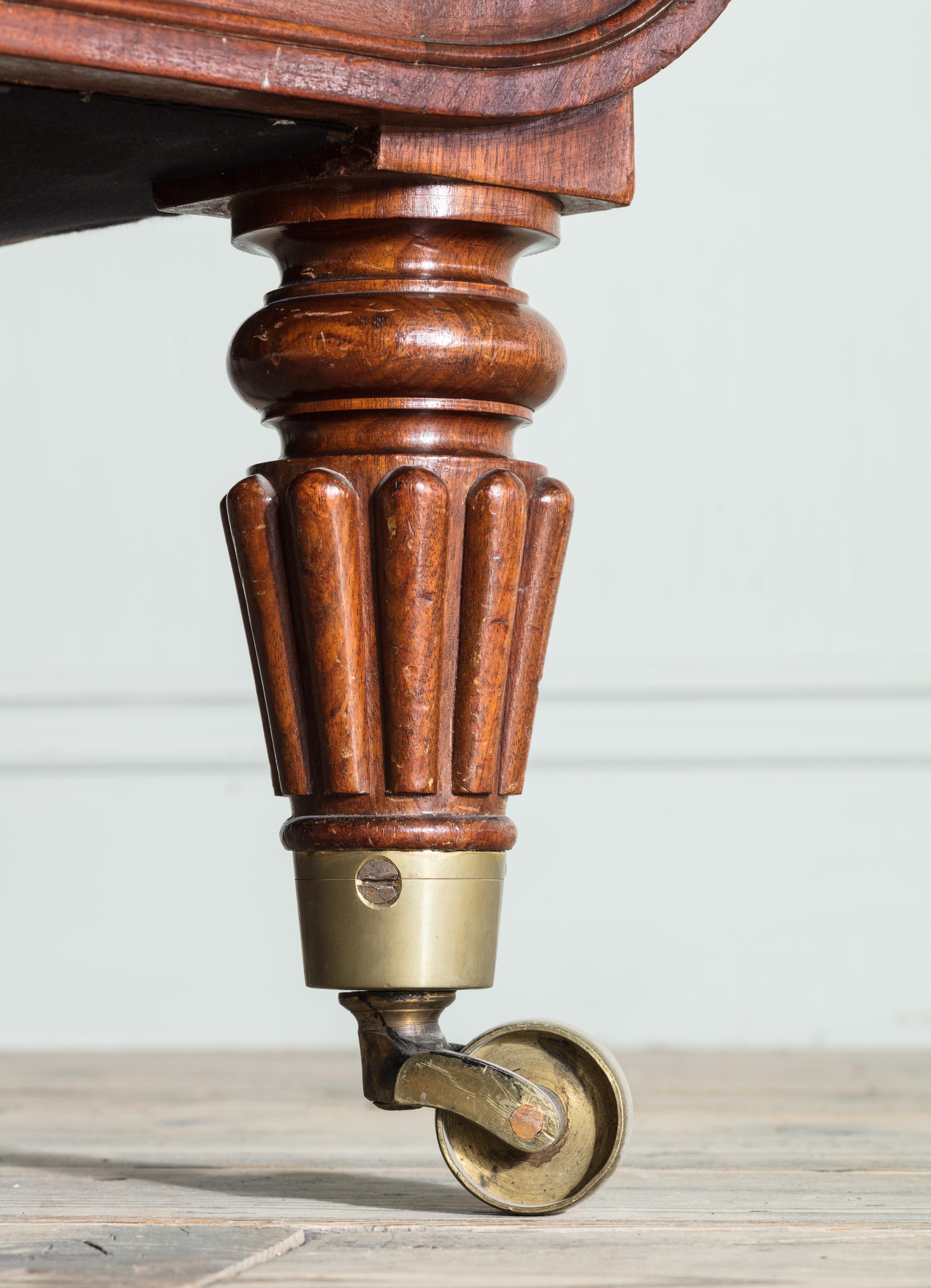 Hand-Carved Regency Mahogany Library Bergère For Sale