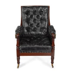 A Regency mahogany library chair
