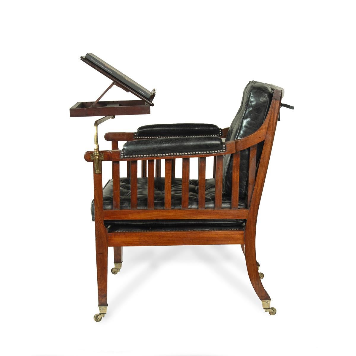 A Regency mahogany library reading chair In Good Condition For Sale In Lymington, Hampshire