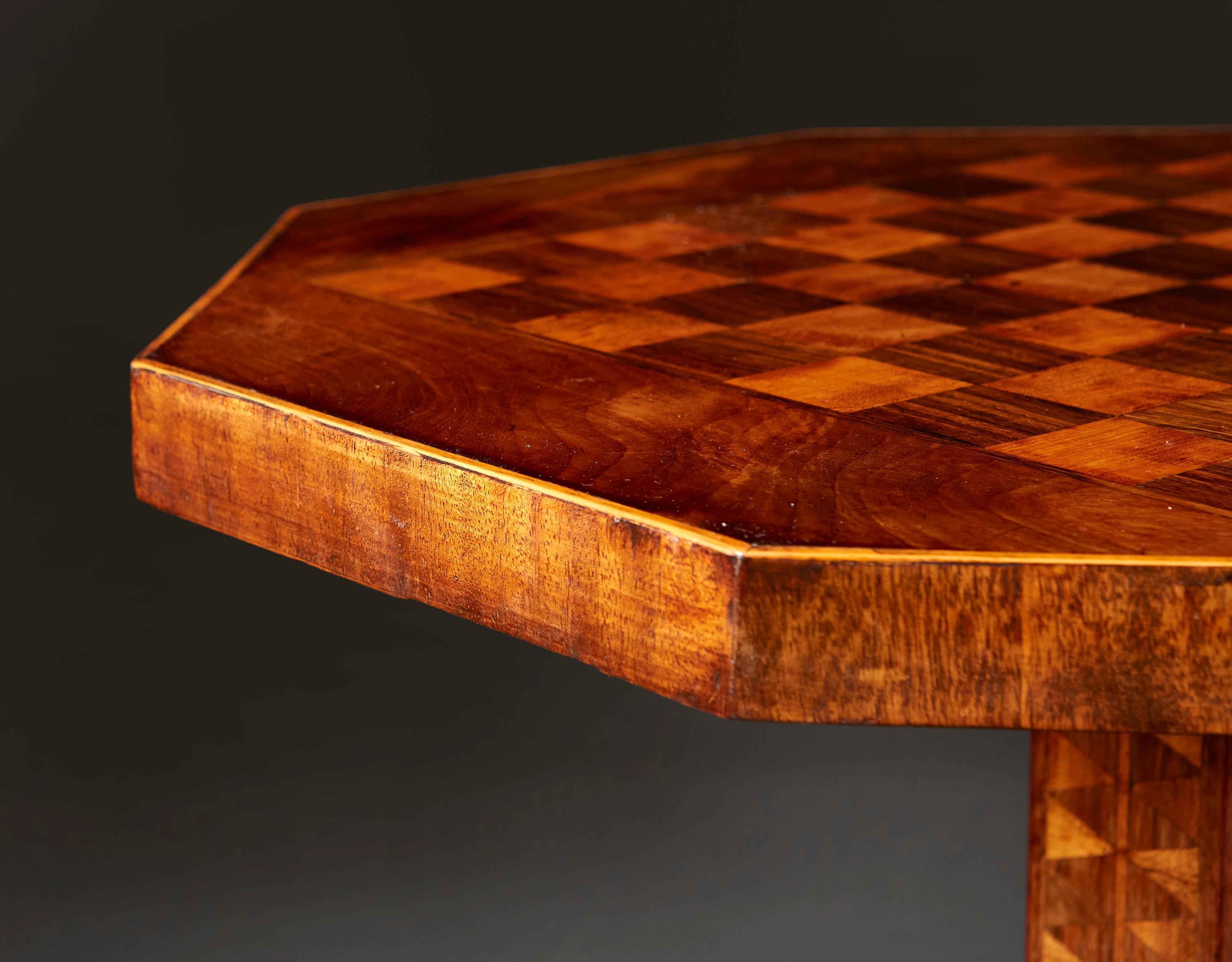 19th Century Regency Marquetry Table with Chessboard Top