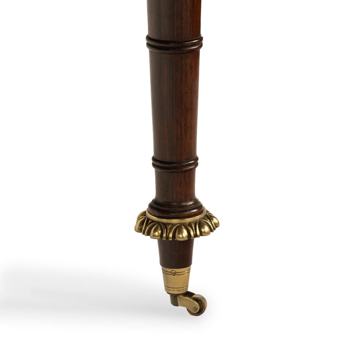 A Regency ormolu mounted rosewood two drawer writing table 4
