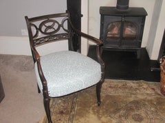 A Regency painted open arm or desk chair