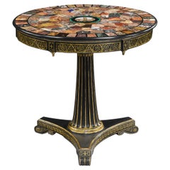 A Regency Period Gilt and Ebonised Specimen and micro Mosaic Centre Table