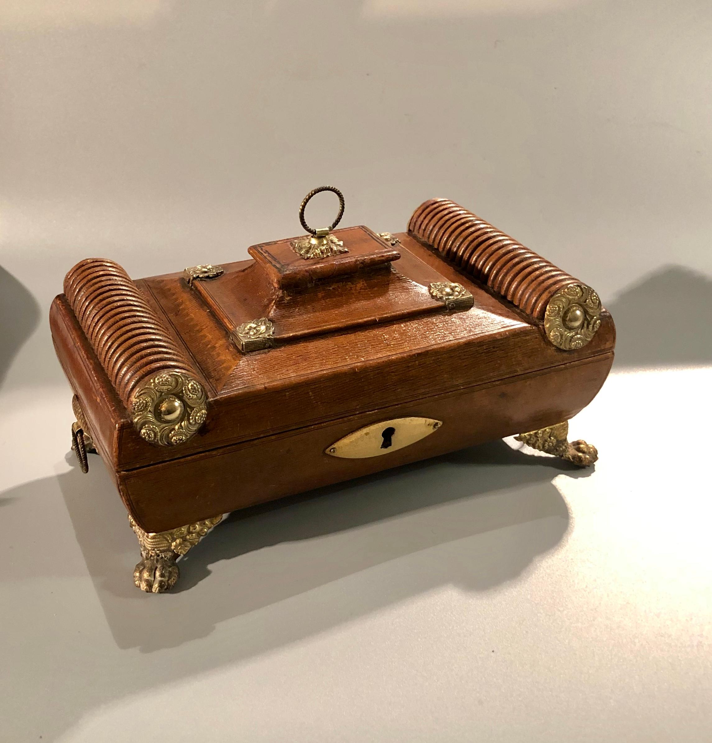 English Regency Period Leather Sewing Casket